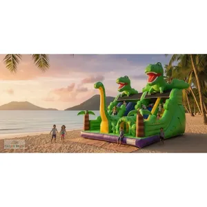 Grande aire de jeux gonflable d'extérieur sur le thème des dinosaures - Product Image 2