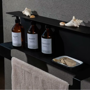 Étagère de salle de bain en acier inoxydable de qualité supérieure, montage mural avec porte-serviettes et porte-savon pour utilisation dans les hôtels - Product Image 3