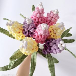 Ramo de Flores de Jacinto de Uva Tejido a Mano con Ganchillo para Decoración del Hogar, Bodas, Exteriores y Accesorios de Fotografía, Producto Terminado - Product Image 2