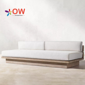 Conjunto de Sofás Modulares Grandes de Teca para Jardín, Combinación de Sofá en Forma de <span class=keywords><strong>L</strong></span>, Estilo Europeo, Muebles de Jardín para Exteriores - Product Image 5