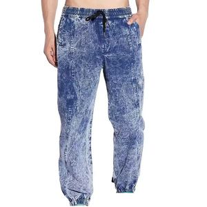 กางเกงขายาวทรงตรงผู้ชายแบบฟอกสีฟ้า สไตล์สตรีทแฟชั่นลำลอง ผู้ผลิตขายส่ง - Product Image 1