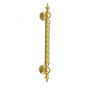 Manija de Puerta de Latón de Estilo Antiguo Elegante, Manija de Acabado Dorado Resistente para Puertas Principales de Madera y Vidrio para Decoración del Hogar y Hoteles - Product Image 4