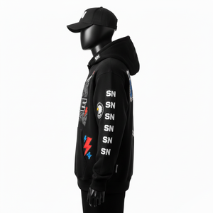 Custom Made Logo Polyester/Cotton Patch Winter Digital Printing Streetwear Eco-Friendly 350g Heavyweight Premium Pullover <b>Hoodie</b> - Product Image 2