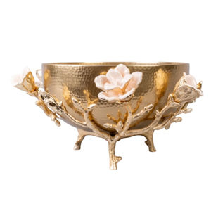 Tazón Pequeño de Diseño Fabuloso con Flores Silvestres, Tazón Decorativo Hecho a Mano de Acero Inoxidable y Latón, Vajilla Moderna para Cocina, Regalo - Product Image 5