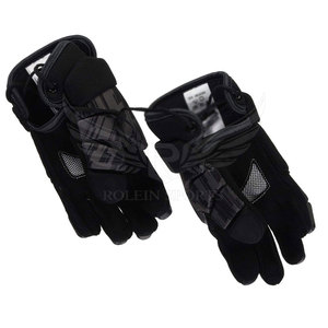 Gants de hockey sur glace en cuir de haute qualité, durables et rembourrés, design à doigts complets, sangle de poignet réglable, fermeture à lacets, protection UV - Product Image 5
