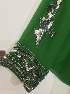 Vestido caftán bordado a mano de Georgette de longitud corta, tamaño libre, indio, pakistaní, fiesta de adultos, boda, cóctel, ropa de Club nocturno - Product Image 4