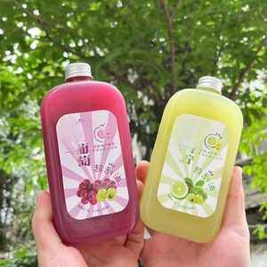 Logo personalizzato vuoto 400ml bottiglia quadrata piatta bottiglia di bevanda nuova di zecca e di alta qualità tazza di succo di <span class=keywords><strong>latte</strong></span> succo di tè bottiglia di bevanda fredda - Product Image 6