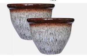 Maceta con aspecto de cerámica de 30,5 cm-Gris moteado y otros motivos decorativos-Maceta para flores de interior y exterior - Product Image 3