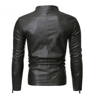 Nouvelle veste coupe-vent en cuir avec fermeture éclair confortable en vente de gros Veste en cuir coupe-vent respirante Service OEM Respirant - Product Image 6