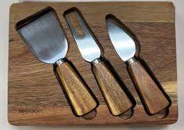 Ensemble de couteaux à fromage en bois et acier 4 pièces avec poignée Ensemble de couteaux à fromage Outil à fromage en acier inoxydable unique - Product Image 4