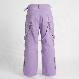 Pantalones Cargo de Estilo Gótico Punk para Hombre, Diseño Nuevo, de Lana, Cintura Media, con Múltiples Bolsillos, Tachuelas y Correas, Estilo Urbano Holgado - Product Image 2