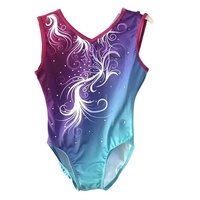 Baju Senam Wanita Berhias Rhinestone Seluruh Badan, Bahan Stretch untuk Senam, Balet, Tari, Lengan Panjang, Spandex/Polyester, Pakaian Sublimasi