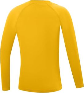 Yellow Long Sleeve Rash Guard With <b>Flame</b> Design Polyester Swim <b>Shirt</b> Soccer Basketball Boys - Product Image 2