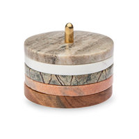 Dernière arrivée Sous-verres en noyer de forme ronde en marbre de différentes couleurs et designs pour la décoration de table et les looks haut de gamme pour la cuisine