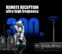 Debra ER202 Audio UHF Système de surveillance intra-auriculaire sans fil avec BT 5.0 pour casque d'écoute Stage Band Ensemble