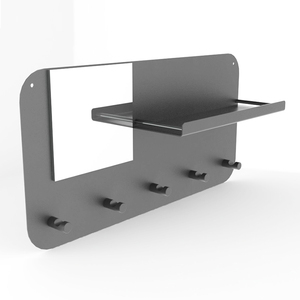 Chrome Overdoor Storage Shelf with <b>Towel</b> Hanger <b>Rail</b> and Hooks for Kitchen & Living Room Beverage & Spice Storage - Product Image 4