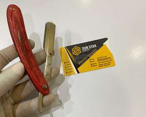 Rasoir manuel professionnel de haute qualité pour hommes avec manche en séquoia et lame en acier inoxydable pour salons de coiffure - Product Image 5