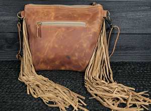 Antique Piece Looking Casual Shopping Women Sling Bag Western Fringe <b>Purses</b> with Embossed Leather Detail Crossbody Sling Bag <b>Set</b> - Product Image 3