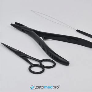Kit d'outils pour extensions de cheveux noires à usage professionnel personnalisable, pinces en acier inoxydable, perles pour perruques, liens, extensions, kit d'outils exclusif - Product Image 2