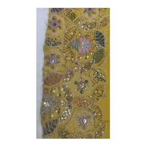 Materia prima textil poliéster Georgette tela 38 pulgadas bordado tela ancho 44 para ropa de proveedor indio - Product Image 1