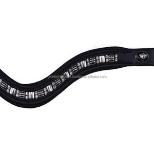 Bande de front décorative personnalisée en cristal Équipement de cheval en cuir de meilleure qualité au prix de gros Bande de front de canal vide rembourrée - Product Image 6