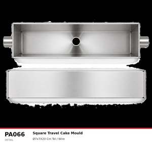 Molde Rectangular para Pastel Fida Tube, Molde para Pastel de Viaje 70x70x200 - Product Image 3