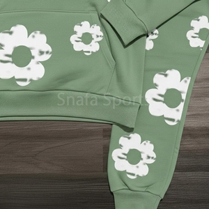 Nouveau style de survêtement pour hommes avec impression en relief, survêtement à capuche en denim déchiré pour hommes, créez votre propre survêtement, nouvelle arrivée - Product Image 5