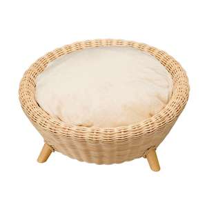 Lit en rotin tressé multi-animaux de haute qualité, petite cage en bois, maison pour chat 3 voies pour chat et chien - Product Image 4