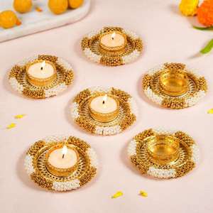 Porte-bougie Lotus Rangoli Nat Diwali Diya bougeoir métal Diya cadeau de noël Diwali cadeau décoration de mariage - Product Image 1