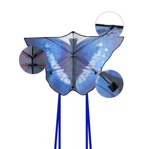 Cerf-volant papillon bleu d'extérieur 130x85cm avec ligne de 30m, conception à ligne simple - Product Image 1