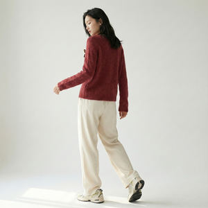 Suéter Cárdigan de Punto Fino con Corbata de Lazo 27% Alpaca - Product Image 2