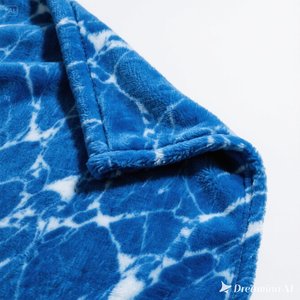 ผ้าห่มขนแกะเนื้อนุ่มหรูหราดีไซน์หินอ่อนสีน้ำเงินขนาดควีนไซส์ - Product Image 2