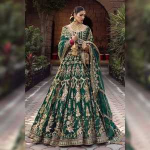 AA IMPEX Party Wear Bollywood Style Frock Suit Indian Pakistani Women's Wedding Wear Sharara Gharara Suit Lace para Mother Bride - Product Image 5