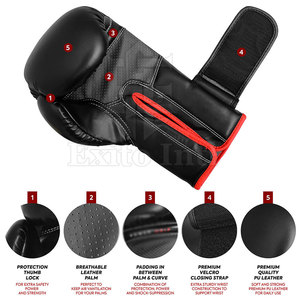 Gants de sparring en cuir PU personnalisés professionnels de 12oz équipement d'entraînement de coup de pied de boxe confortable disponible tailles de 6oz 8oz - Product Image 6