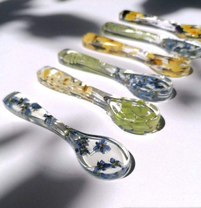New Design Handmade Resin Angel Style Salad Server Set with Long Handle Spoon and Fork Waterproof - Product Image 2