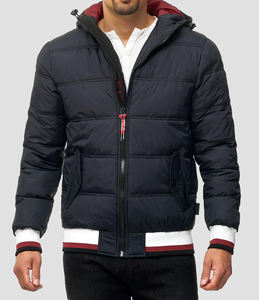 Veste d'hiver matelassée en toile de haute qualité, taille plus, col rabattu, panneaux cousus, tendance, respirante, légère pour hommes - Product Image 1