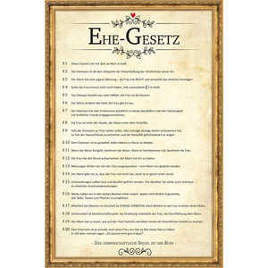 Póster de Estilo Tradicional con Leyes de Matrimonio para Bodas - Product Image 1