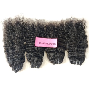 100% Remy vierge cuticules alignés faisceaux fabricant indien temple naturel machine double trame ondulation profonde extensions de cheveux humains - Product Image 4