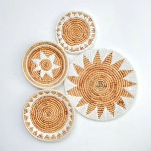 Wholesales Vietnam <b>Wall</b> <b>Hangings</b> Decor Set of 4 Hyacinth <b>Wall</b> <b>Baskets</b> Woven <b>Wall</b> Plates - Product Image 6