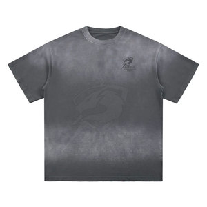 T-shirt classique délavé à l'acide, coupe ample, respirant, en coton, style streetwear pour hommes - Product Image 5