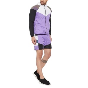 Ensemble court coupe-vent décontracté pour homme, léger, à fermeture éclair intégrale, à séchage rapide, avec short élastique taille haute, en toile, pour l'été, collection Active 2026 - Product Image 3