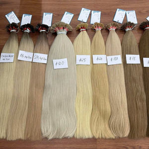 Extensión de cabello vietnamita Queratina Punta plana Cabello Tono claro Color Super Venta hasta 10% Listo para enviar - Product Image 1