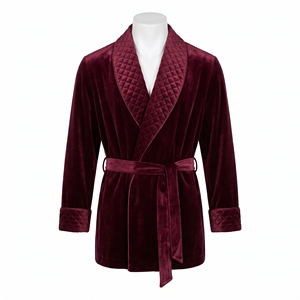 <b>Men</b> Sherub Velour Bathrobe Shawl Collar Long Sleeve Full Length Tie Waist <b>Robe</b> Thermal Winter Lounge Wear for Home Spa - Product Image 3