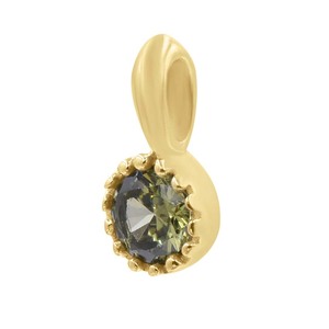Pendentif Breloque de Mariage en Argent Sterling 925 Plaqué Or Rhodié avec Zircon Cubique Forme Tourmaline Verte pour Fabrication de Bijoux Collier - Product Image 1