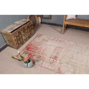 Turkish 3.7x9 ft Rug, Vintage Rug, <b>Red</b> Ombr Rug <b>Wool</b> - Product Image 5