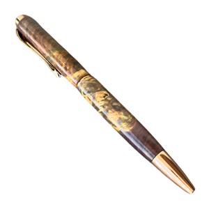 Stylo à bille torsadé élégant Citrine Collection 0.7mm stylo promotionnel de luxe en bois stabilisé fait à la main pour les affaires ou les mariages - Product Image 3