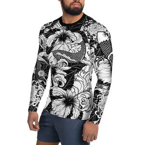 Protège-éruptions cutanées BJJ MMA à manches longues pour hommes, vêtement de compression, spandex, moulant, vêtements de gym personnalisés, vente en gros - Product Image 1