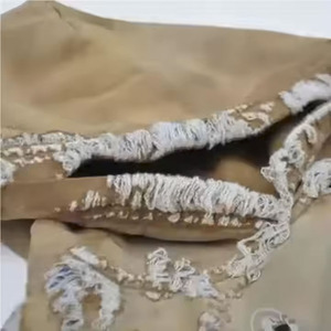 Nouveaux sweats à capuche en détresse délavés à l'acide pour hommes surdimensionnés avec fermeture à glissière déchiré Vintage poids lourd avec motif solide - Product Image 2