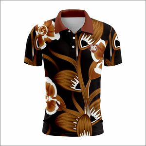 Polo de golf à fleurs personnalisé du fabricant OEM pour hommes respirant décontracté grande taille avec logo sublimé - Product Image 5