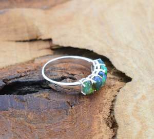 <b>Black</b> Ethiopian Opal Ring Handmade Sterling Silver Gemstone Jewelry Elegant Statement Ring Gift For <b>Women</b> - Product Image 3